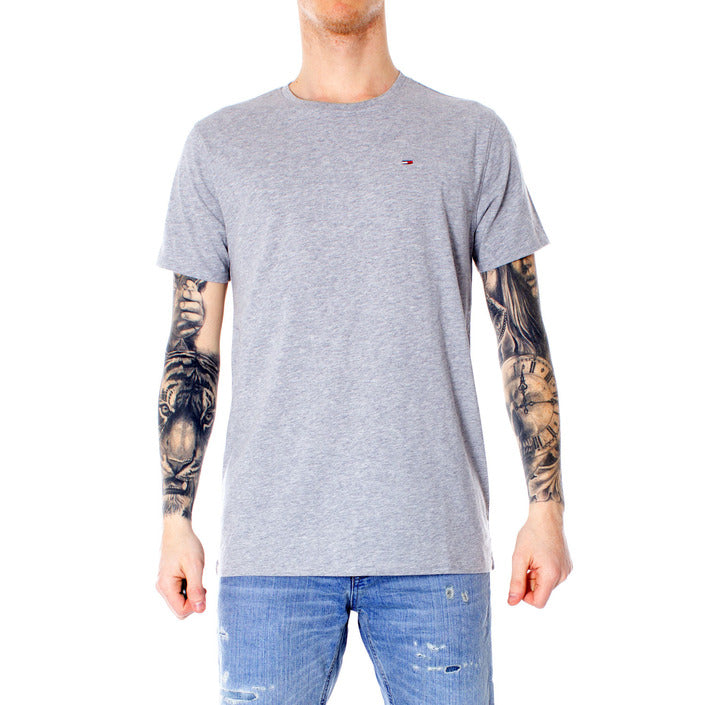 T-Shirt Tommy Hilfiger pour Homme en Coton Monochrome Grise