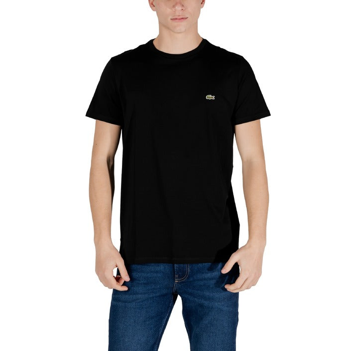 Lacoste Homme T-Shirts Bleu À Manches Courtes En Coton