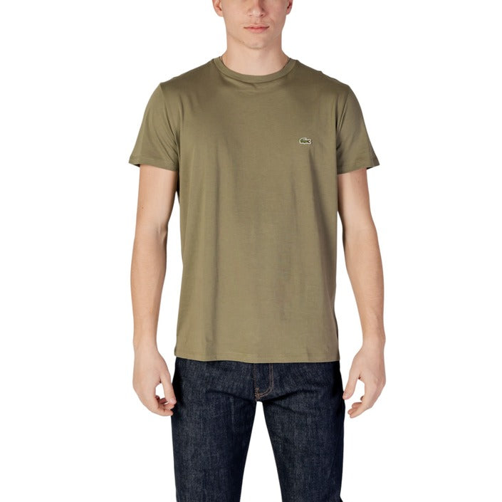 Lacoste Homme T-Shirts Bleu À Manches Courtes En Coton
