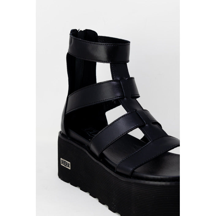 Cult Femme Sabots Noir en Cuir Pour Printemps Été