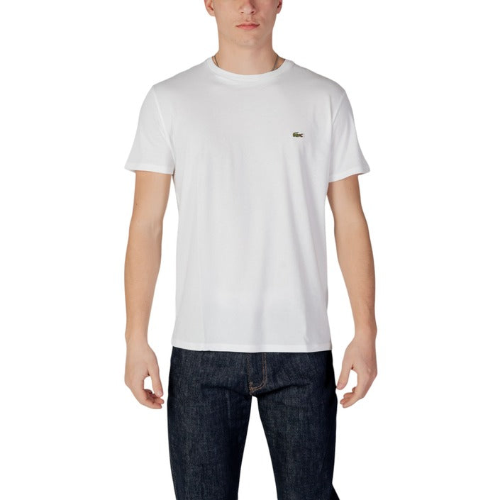 Lacoste Homme T-Shirts Bleu À Manches Courtes En Coton