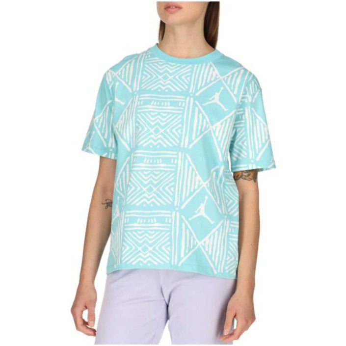 Jordan Femme T-Shirts Colorés À Manches Courtes Bleu Azur