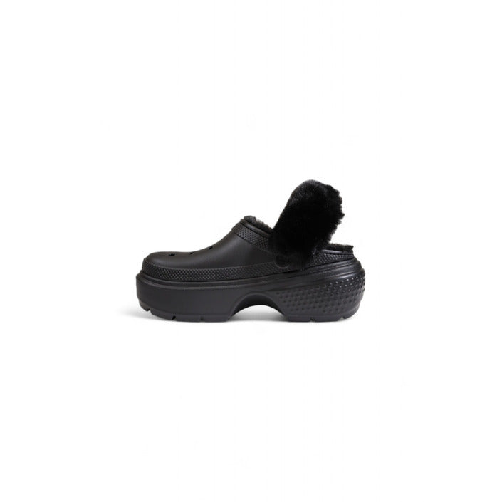Crocs Femme Mules Noires Confortables Pour Automne Hiver