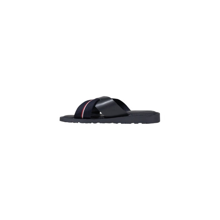Tommy Hilfiger Homme Mules En Cuir Bleu Pour Printemps Été