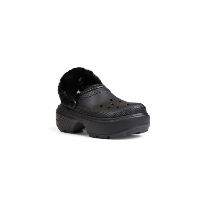 Crocs Femme Mules Noires Confortables Pour Automne Hiver