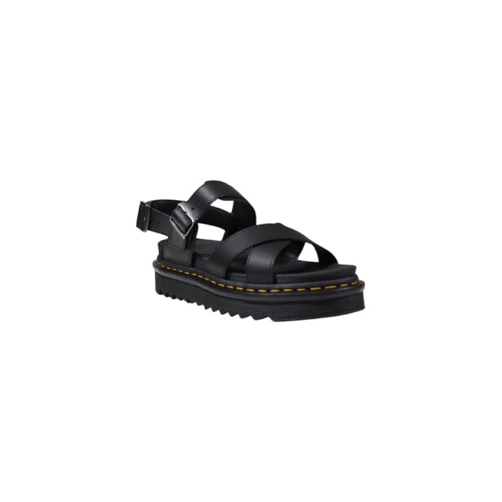 Dr. Martens Femme Sandales Noires En Cuir Printemps Été