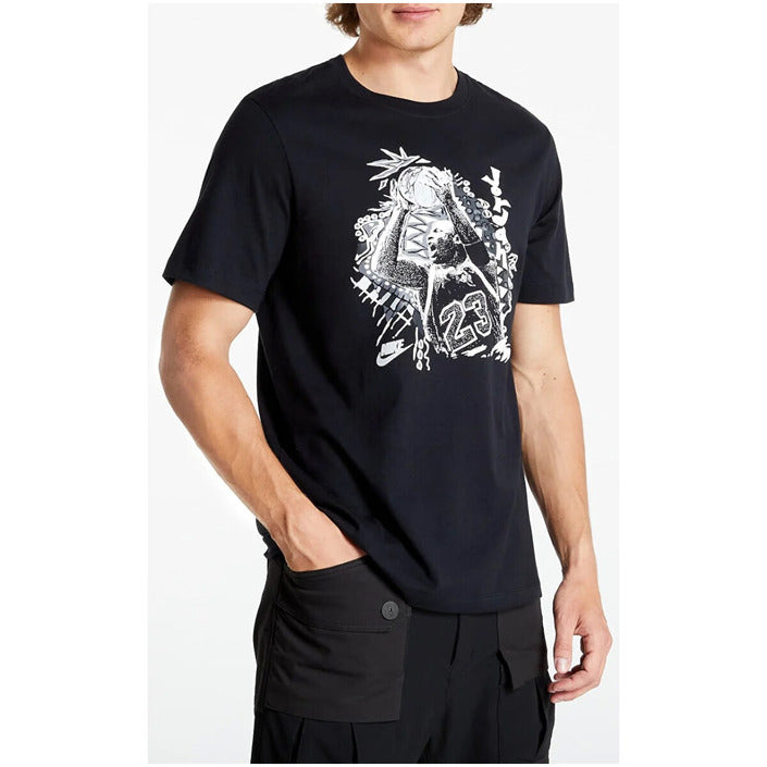 Jordan Homme T-Shirts Noir à Manches Courtes 100 Coton
