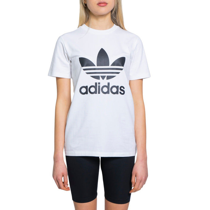 Adidas Femme T-Shirts Blancs À Imprimé Pour Printemps Été