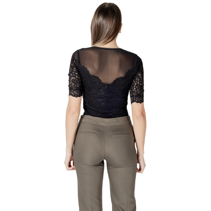 Morgan De Toi Femme Blouse Noir Manches Courtes En V
