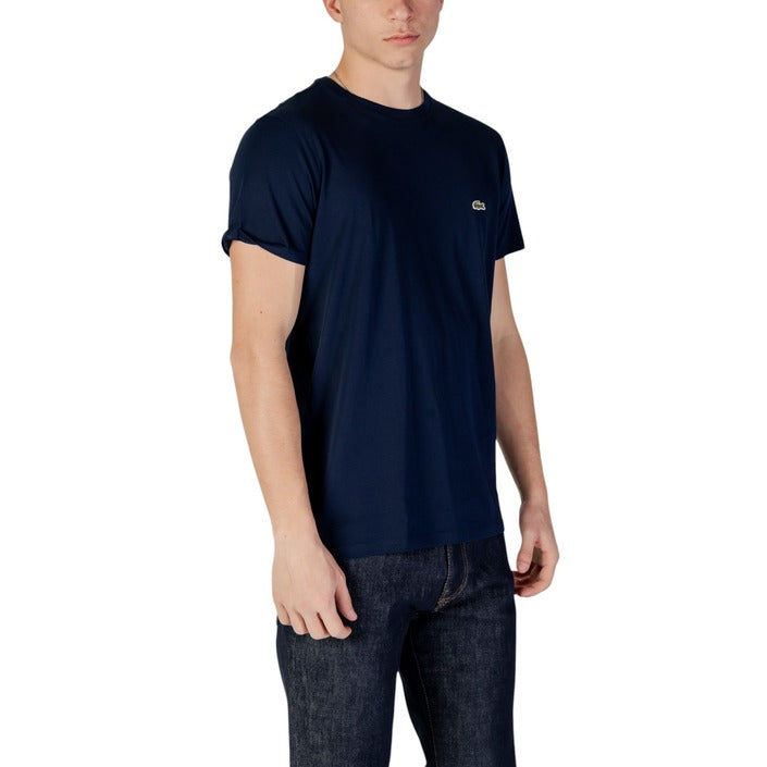 Lacoste Homme T-Shirts Bleu À Manches Courtes En Coton