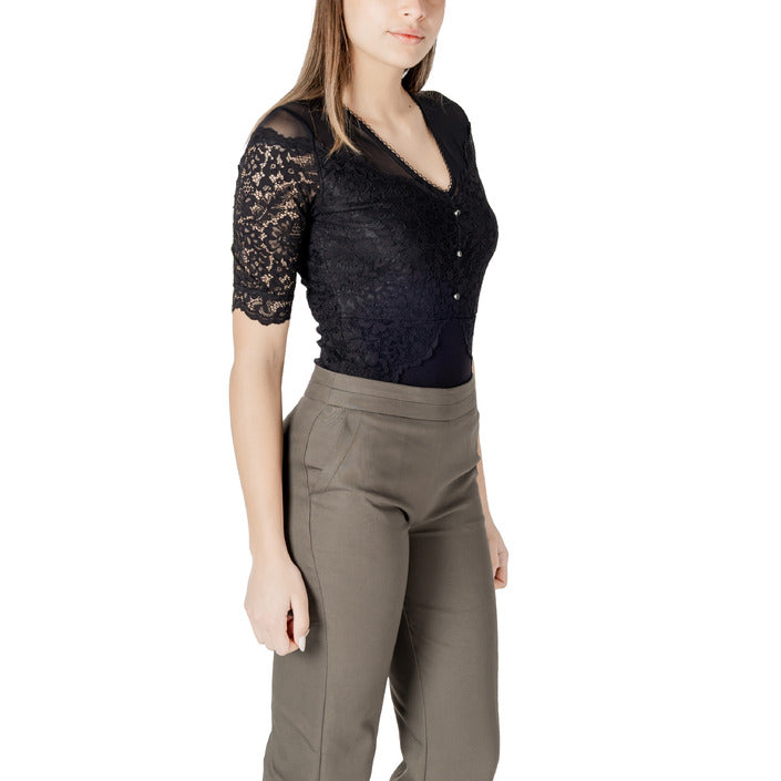 Morgan De Toi Femme Blouse Noir Manches Courtes En V