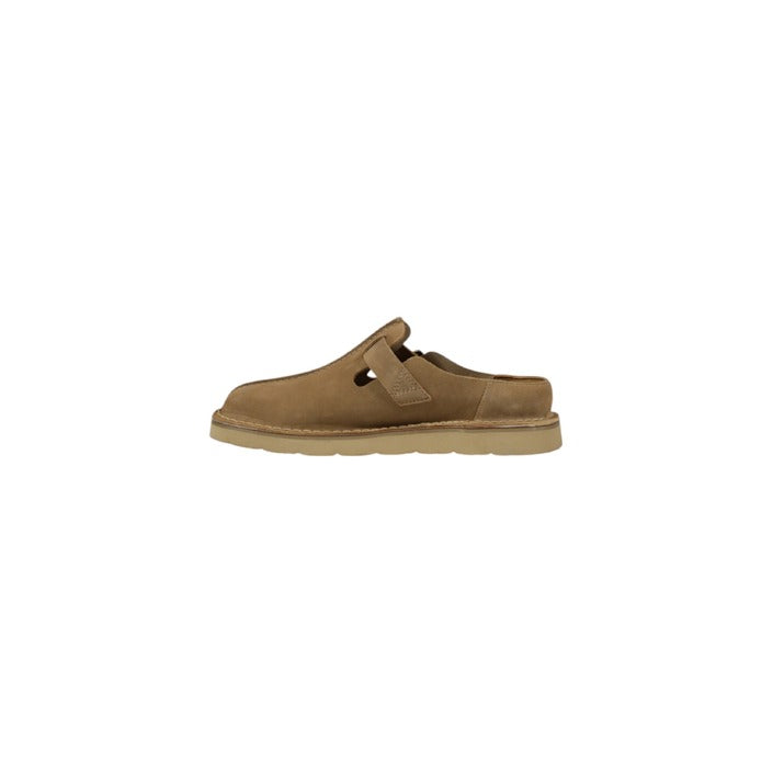 Clarks Homme Mules Confortables en Cuir Beige