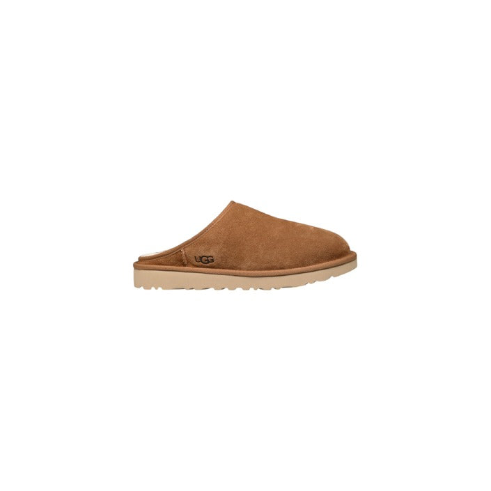 Ugg Homme Mules Confortables En Chamois Beige