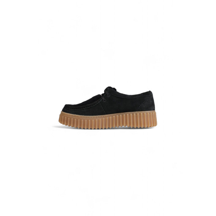 Clarks Femme Chaussures Derbies Noires en Cuir Élégantes