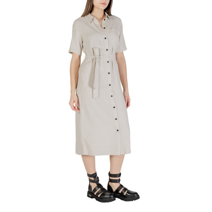 Only Femme Robes Beiges Élégantes Pour Printemps Été