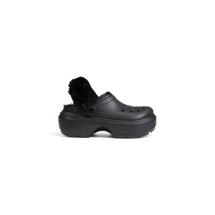 Crocs Femme Mules Noires Confortables Pour Automne Hiver