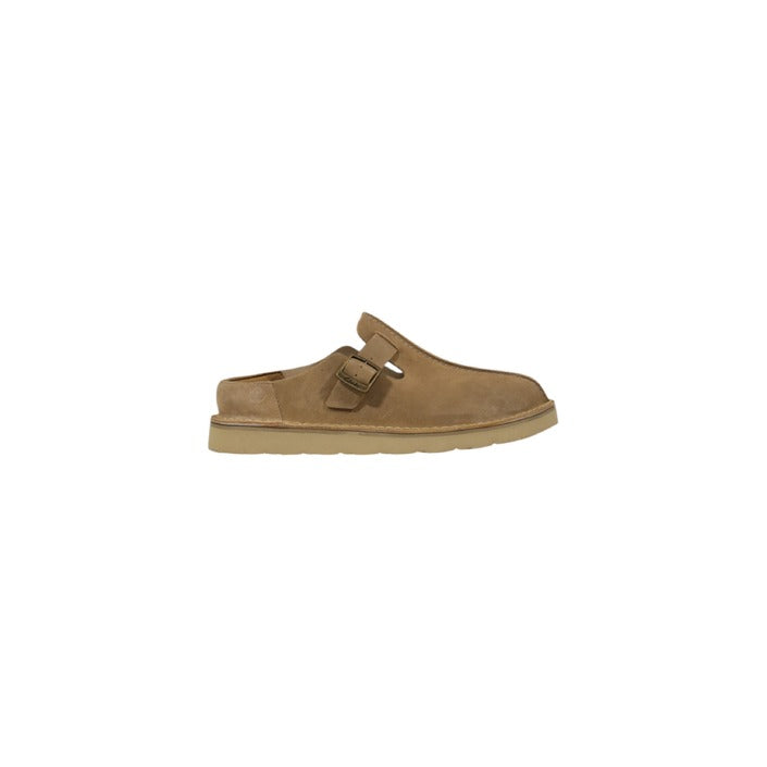 Clarks Homme Mules Confortables en Cuir Beige
