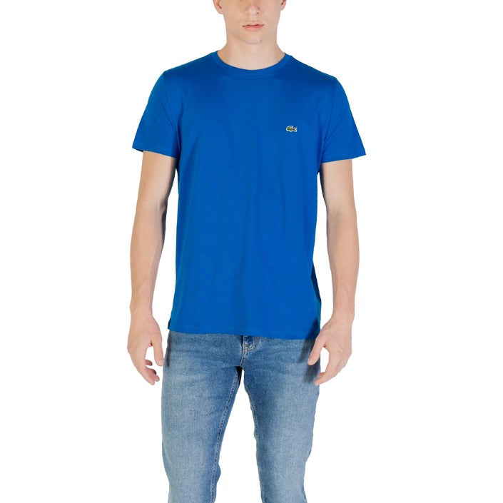 Lacoste Homme T-Shirts Bleu À Manches Courtes En Coton