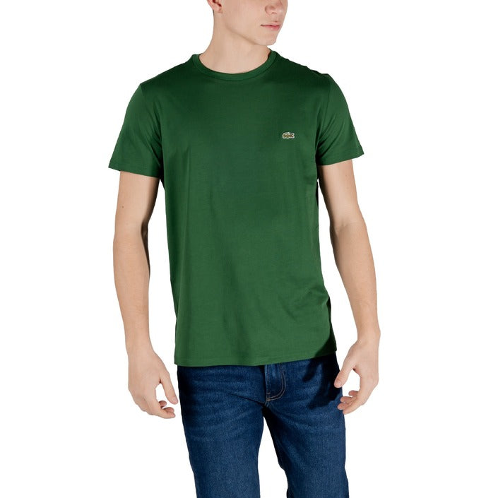 Lacoste Homme T-Shirts Bleu À Manches Courtes En Coton