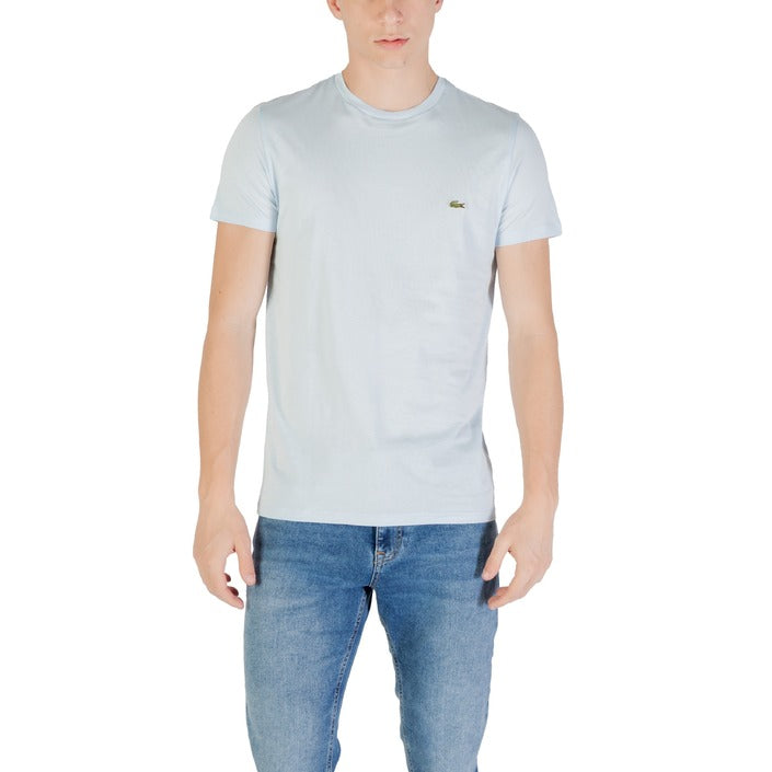 Lacoste Homme T-Shirts Bleu À Manches Courtes En Coton