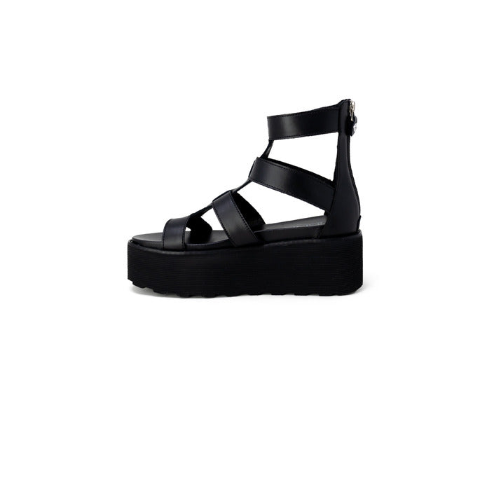 Cult Femme Sabots Noir en Cuir Pour Printemps Été