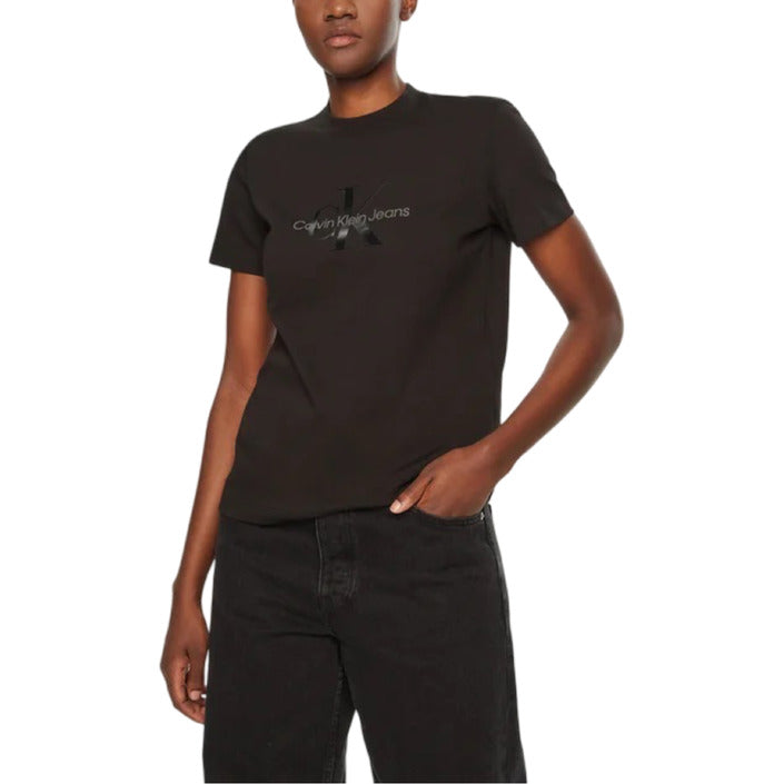 Calvin Klein Jeans Femme T-Shirts Noirs Manches Courtes