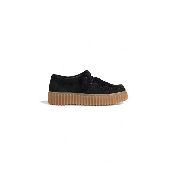 Clarks Femme Chaussures Derbies Noires en Cuir Élégantes