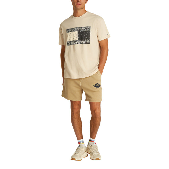 Tommy Hilfiger Jeans Homme T-Shirts Beige Manches Courtes