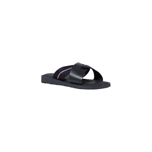 Tommy Hilfiger Homme Mules En Cuir Bleu Pour Printemps Été