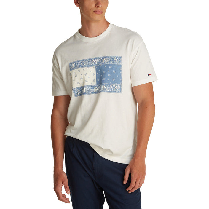 Tommy Hilfiger Jeans Homme T-Shirts Beige Manches Courtes