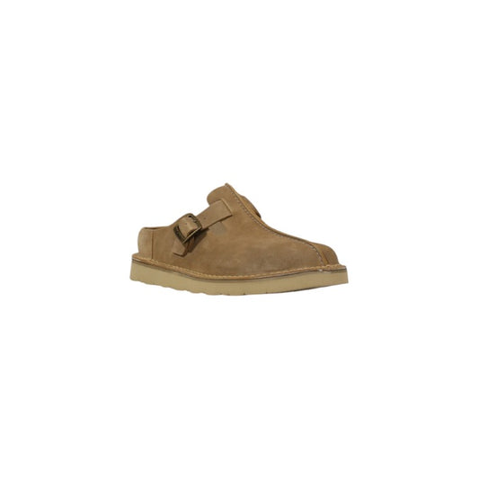 Clarks Homme Mules Confortables en Cuir Beige