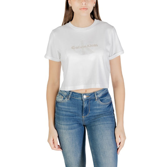 Calvin Klein Jeans Femme Tops Blanc à Manches Courtes