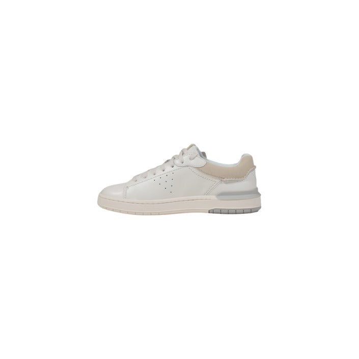 Clarks Homme Baskets Blanches En Cuir Pour Printemps Été